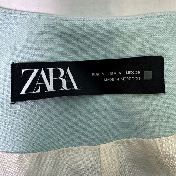 Zara Oversized Collarless Teal Vest Women’s Size Small - Picture 5 of 5